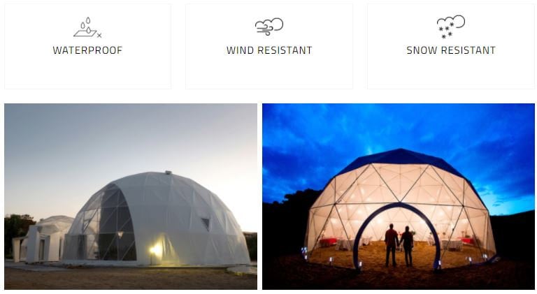 Geodesic Clear Domes 13 ft in Diameter by Domespaces CDS2400