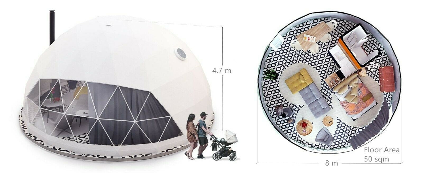 Geodesic Clear Domes 20 ft in Diameter by Domespaces CDS6300