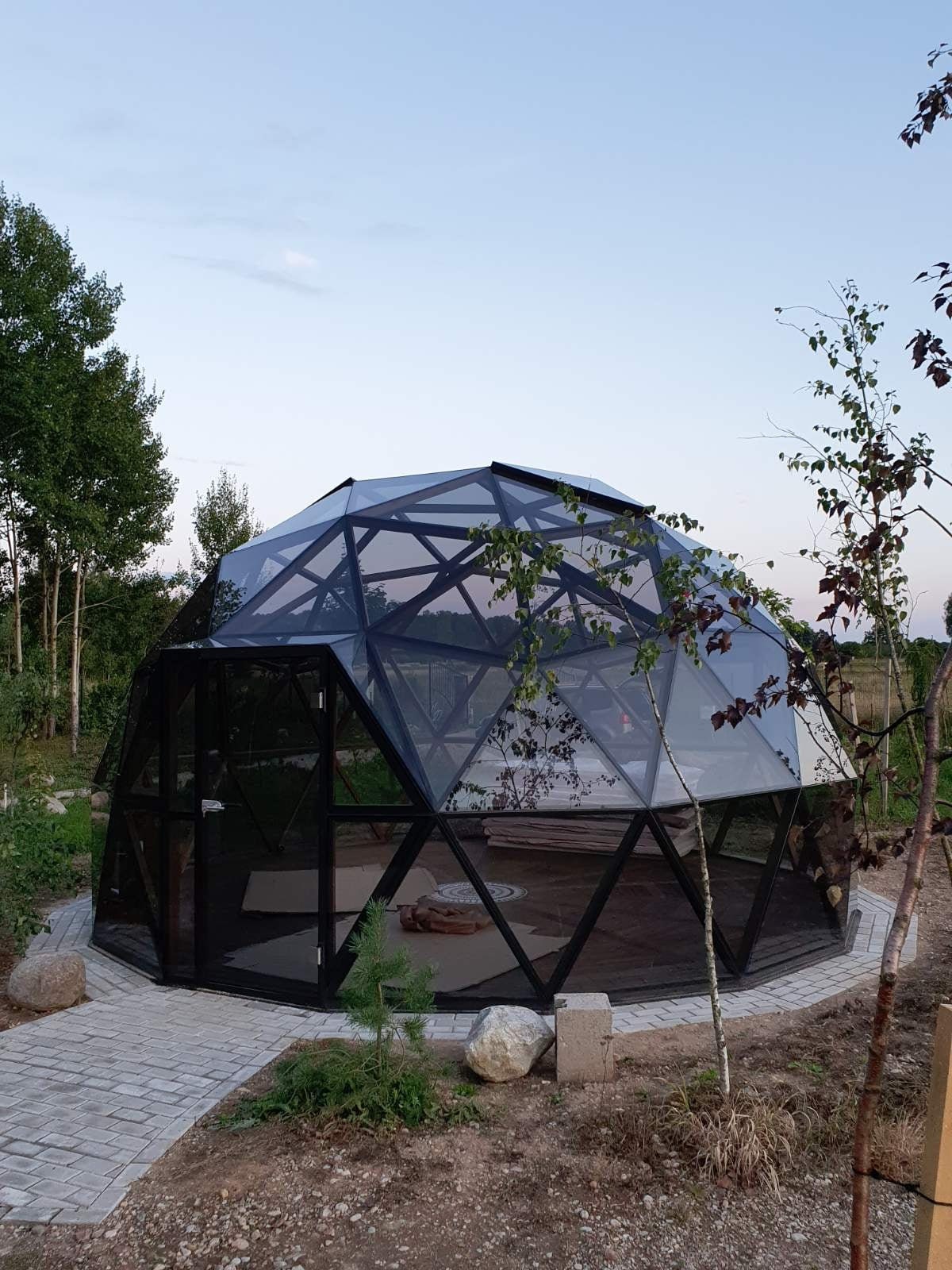 Geodesic Glass Dome 13 ft in Diameter by DomeSpaces GD0134